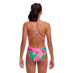 Funkita Tropic Palm Girls Single Strap One Piece - Funkita -Aqua Shop FKS030G TROPIC PALM 02