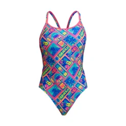 Funkita Ladies Coco Canel Diamond Back One Piece - Funkita -Aqua Shop FKS033L COCO CANEL 01