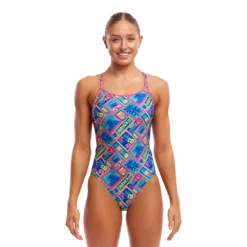Funkita Ladies Coco Canel Diamond Back One Piece - Funkita -Aqua Shop FKS033L COCO CANEL 012
