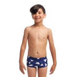 Funky Trunks Paper Plain Toddler Boys Printed Trunks -Aqua Shop FTS002B PAPER PLAIN 012