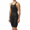TYR Female Black Invictus Solid Open Back Knee Race Suit - TYR