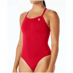 TYR Durafast Solid Red Elite Womens Diamond Swimsuit - TYR