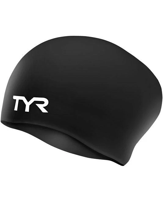 TYR Junior Long Hair Wrinkle Free Swim Cap 2 TYR Junior Long Hair Wrinkle Free Swim Cap - Image 2
