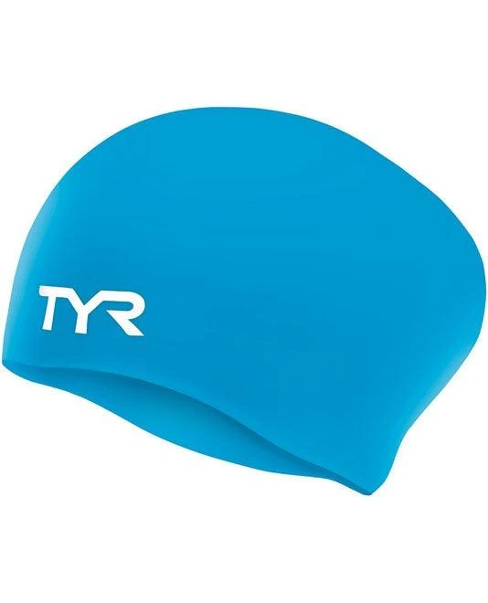 TYR Junior Long Hair Wrinkle Free Swim Cap 1 TYR Junior Long Hair Wrinkle Free Swim Cap
