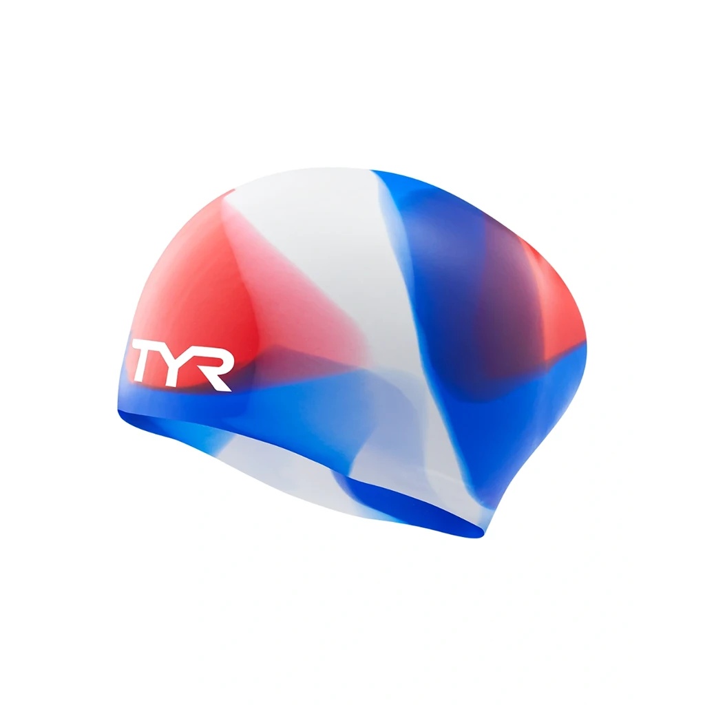 TYR Youth Tie Dye Long Hair Silicone Swim Cap 2 TYR Youth Tie Dye Long Hair Silicone Swim Cap - Image 2